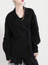 Casual Lapel Collar Irregular Design Long Sleeve Shirt